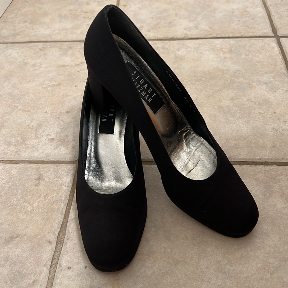 Stuart Weitzman Vintage Black Fabric Women's Pumps Size 8 1/2
